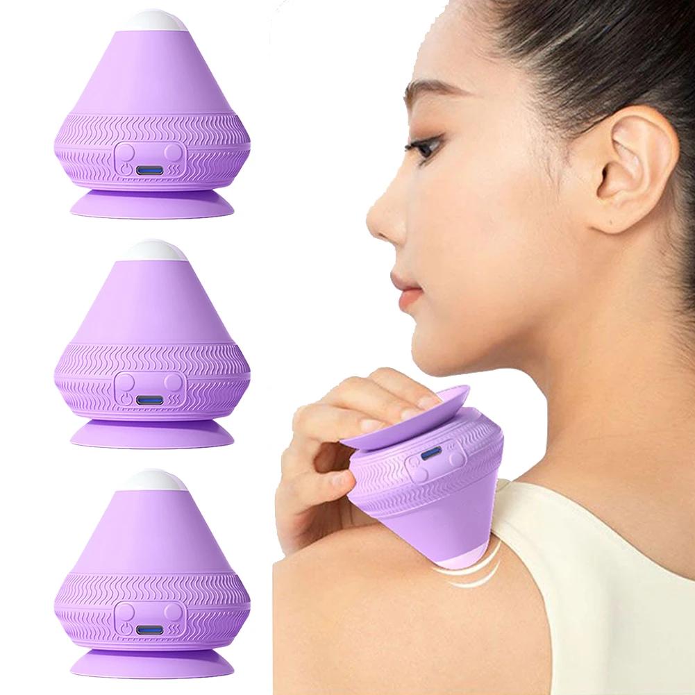 Massage Ball with Heat with Suction Cup Massage Cone Ball 2 Gear Temperature Electric Vibrating Massage Ball for Neck Waist Back