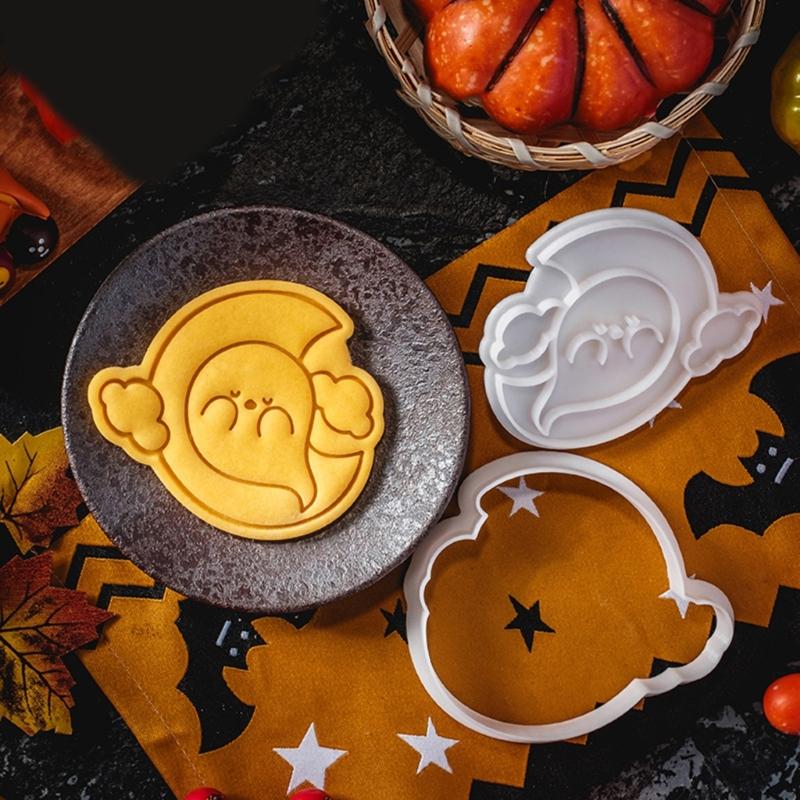 5Pcs Biscuits Mold Halloween Specter Cookie Cutter Biscuits Fondant Cookie Stamp Kitchen Tool Party Supplies