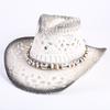 Popular sombrero de vaquero occidental hueco clásico europeo y americano, moda para hombre y mujer, sombrero de paja transpirable para vacaciones, protección solar
