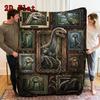 Dinosaur Collection 2D Flat Pattern Flannel Blanket, High quality All Seasons, Home Decor, Warmth and Comfort, Perfect for Christmas Gifts.