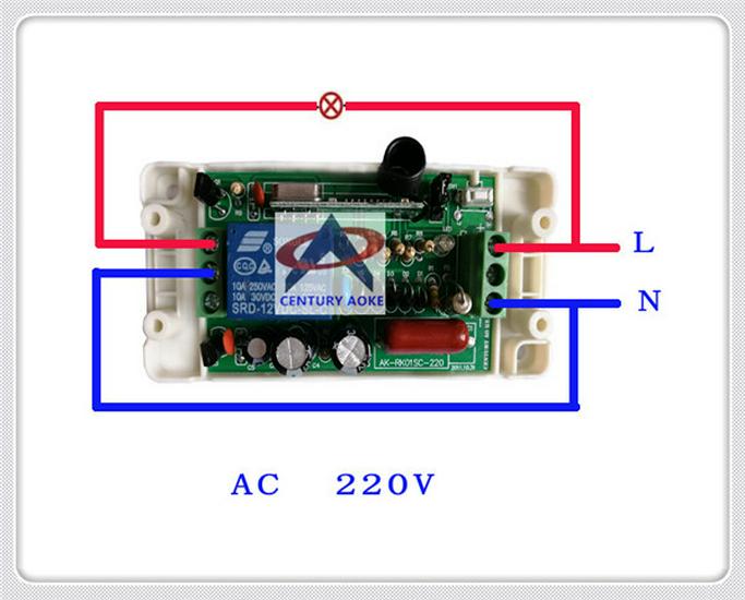 220V Single Channel Remote Switch + 1000m Long-Range 2-Key Remote Controller