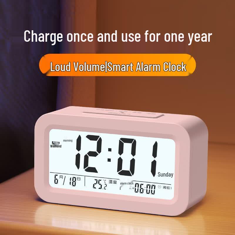 Smart Multi-Function Electronic Alarm Clock Loud Volume, Long Battery Life Rechargeable