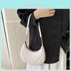 Simple Solid Color Croissant Shaped Women Casual Shoulder Bag For Daily Use