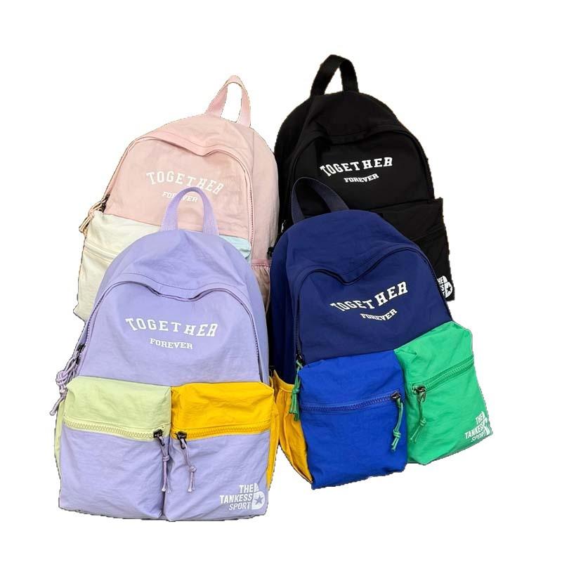 Schoolbag Boys Backpack Lightweight Outdoor School Bag Splicing Contrasting Color Primary School Students Grades 1-1 Large Capacity Children's