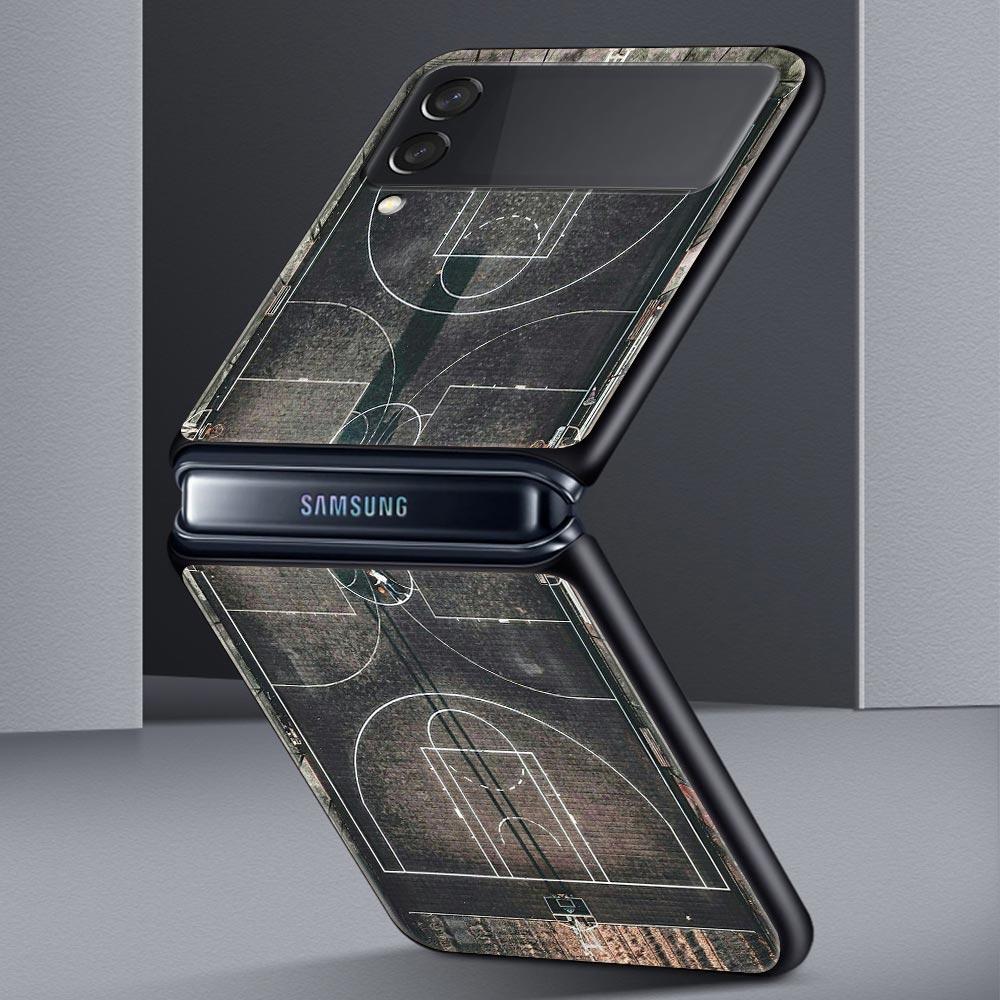 Football Basketball Tactical Board Hard PC Phone Case For Samsung Galaxy Z Flip 7 6 5 4 Black Cover For Galaxy Z Flip 3 Foldable