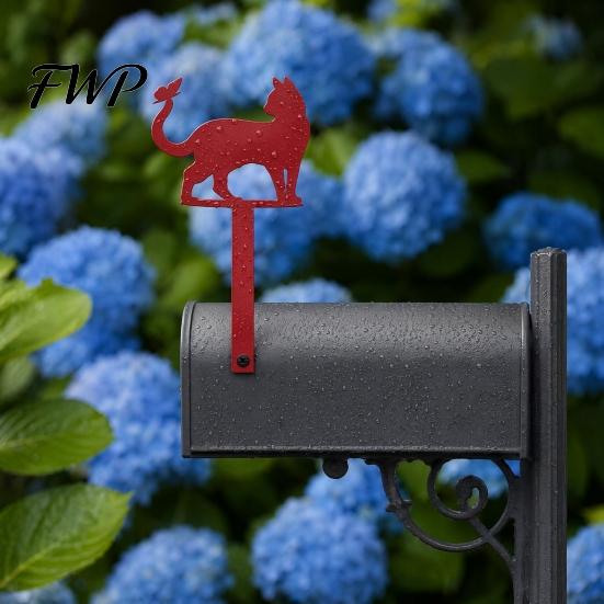 Mailbox Mounting Sign Yard Iron Signage with Fixed Holes, Metal Cat Butterfly Decoration, Decoration Outdoor for Wood Leather Mailboxes