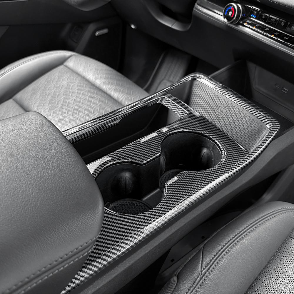 For Chevrolet Equinox LS 2025 2026 Car Tuning 1PCS Carbon Fiber Center Console Button Water Cup Frame Cover Trim Accessories LHD