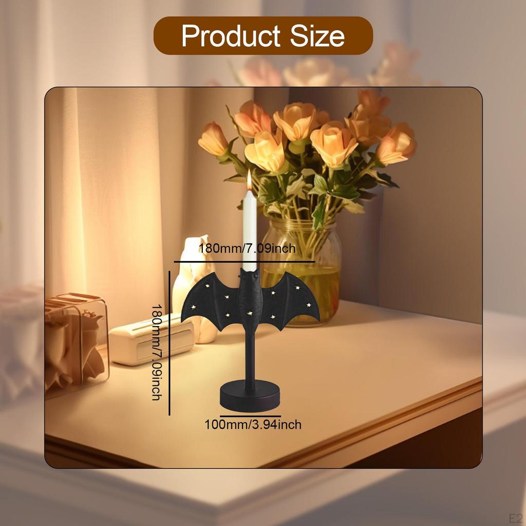 Candle Holder Candles Stand Halloween Decoration Candlestick LED Decor for Hotel Desktop Valentine's