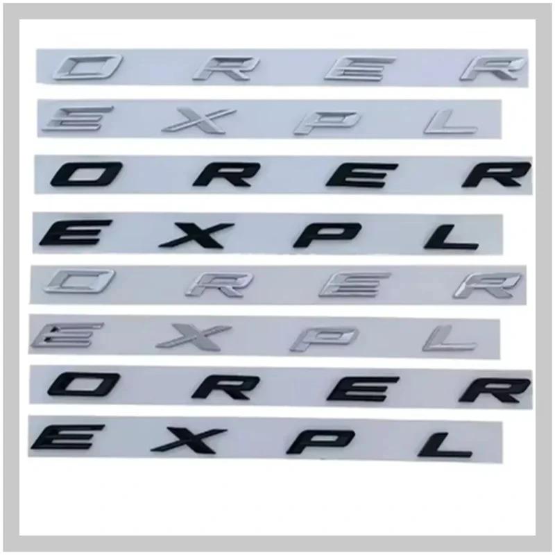swpzb8 3D ABS Chrome Black Letters Explorer Logo Car Front Hood Emblem Bonnet Badge Sticker For Explorer 2011-2021