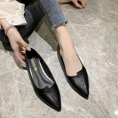 Fashion Woman Flats Office Yellow Black Pointed Toe 39 Spring Comfortable and Elegant High Quality Fashion Luxury Brand Shoes for Women