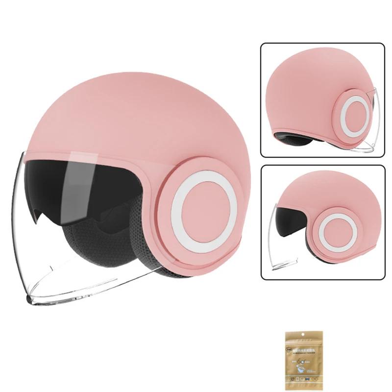 Motorcycle Open Face Helmet With Sun Visor Quick Release Buckle Ventilated Motocross Half Helmets For Men Women Dropshipping