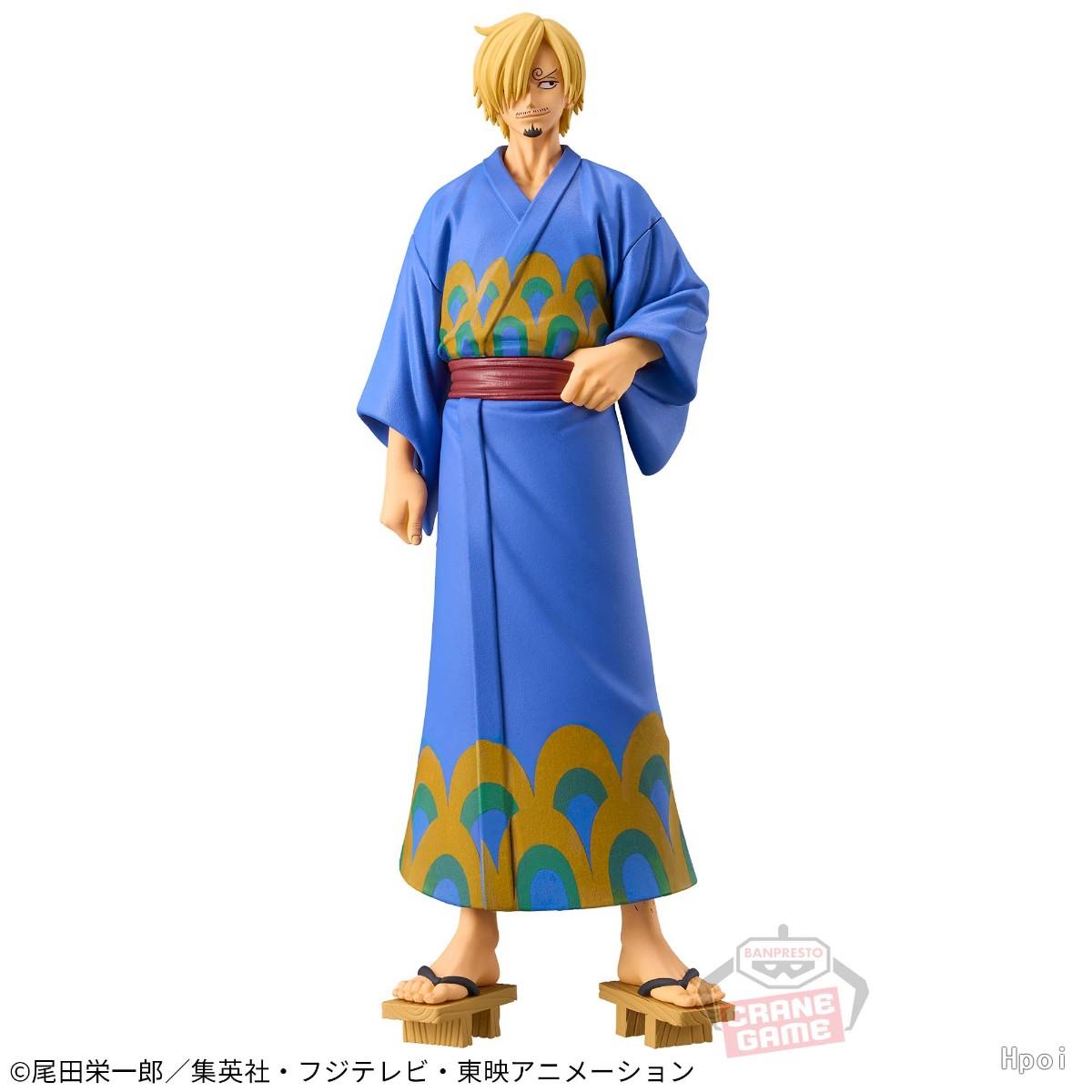 

18CM Anime Monkey Luffy Figure Grand Line Series Wano One Piece Roronoa Zoro Sanji Yukata Ver Action Model Toy Gift D Poseable Articulated Scale With box