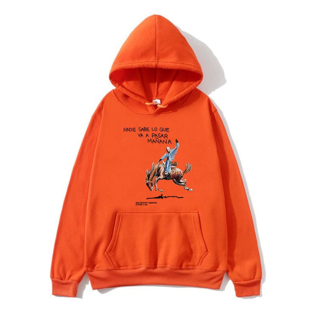 Bad Bunny Hoodies Album Nadie Sabe Lo Que Va Pasar Manana Sweatshirts Moletom Long Sleeve Sudaderas Graphic Print Tops
