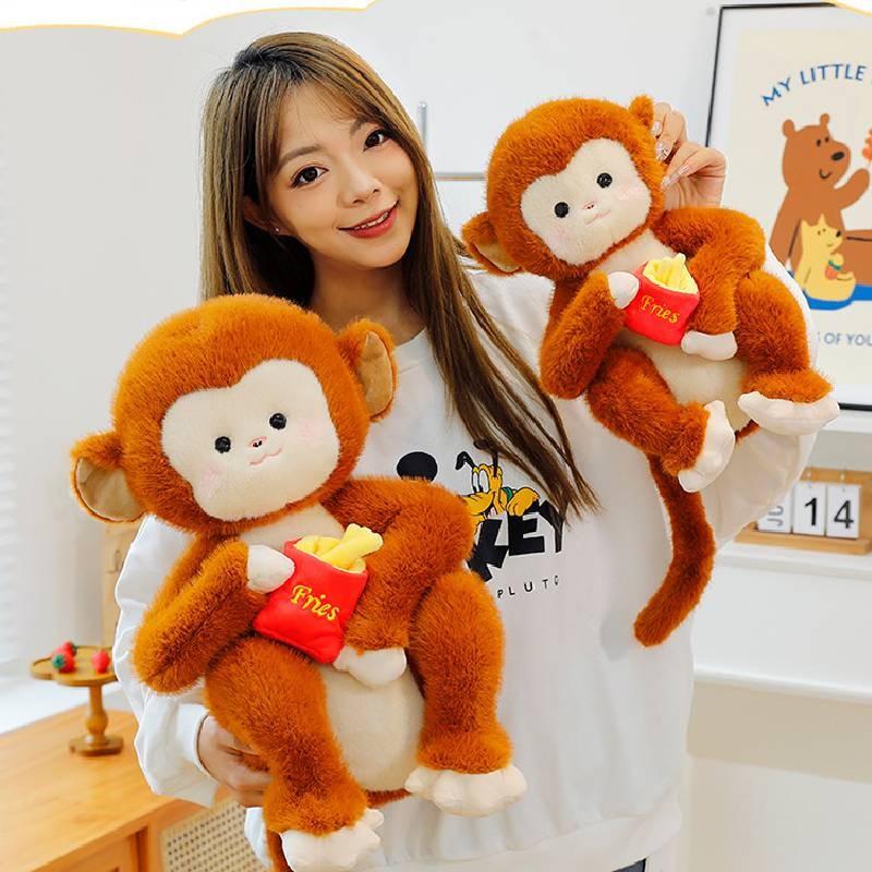 Plush Toys Monkey French Fries Golden Monkey Cartoon Animals Fill Doll Gift Toy