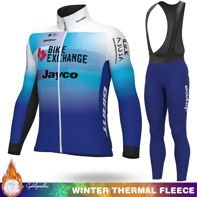 Abbigliamento Termico in Pile Invernale per Ciclismo Set da Uomo Maglia Tuta da Uomo Manica Lunga Abbigliamento Sportivo Retrò 2026 Completo con Bretelle Set di Giacche