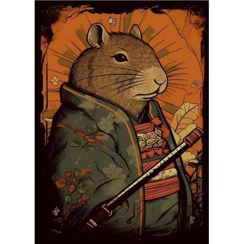 Cute space astronaut kapibara portrait poster print canvas painting funny animals wall art for children's bedroom decorating home