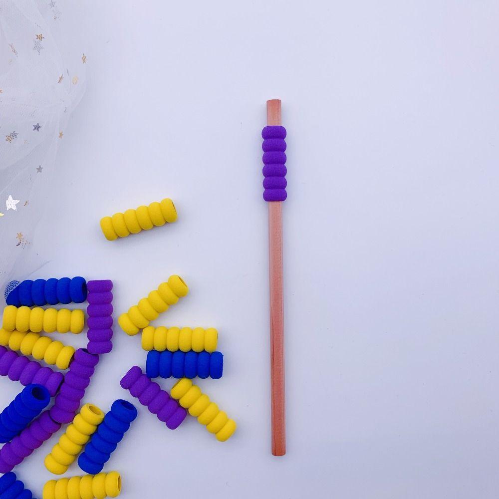 10pcs Sponge Pen Gripper Ergonomic Anti-slip Pen Grip Hand Protection Pen Sleeve  Students