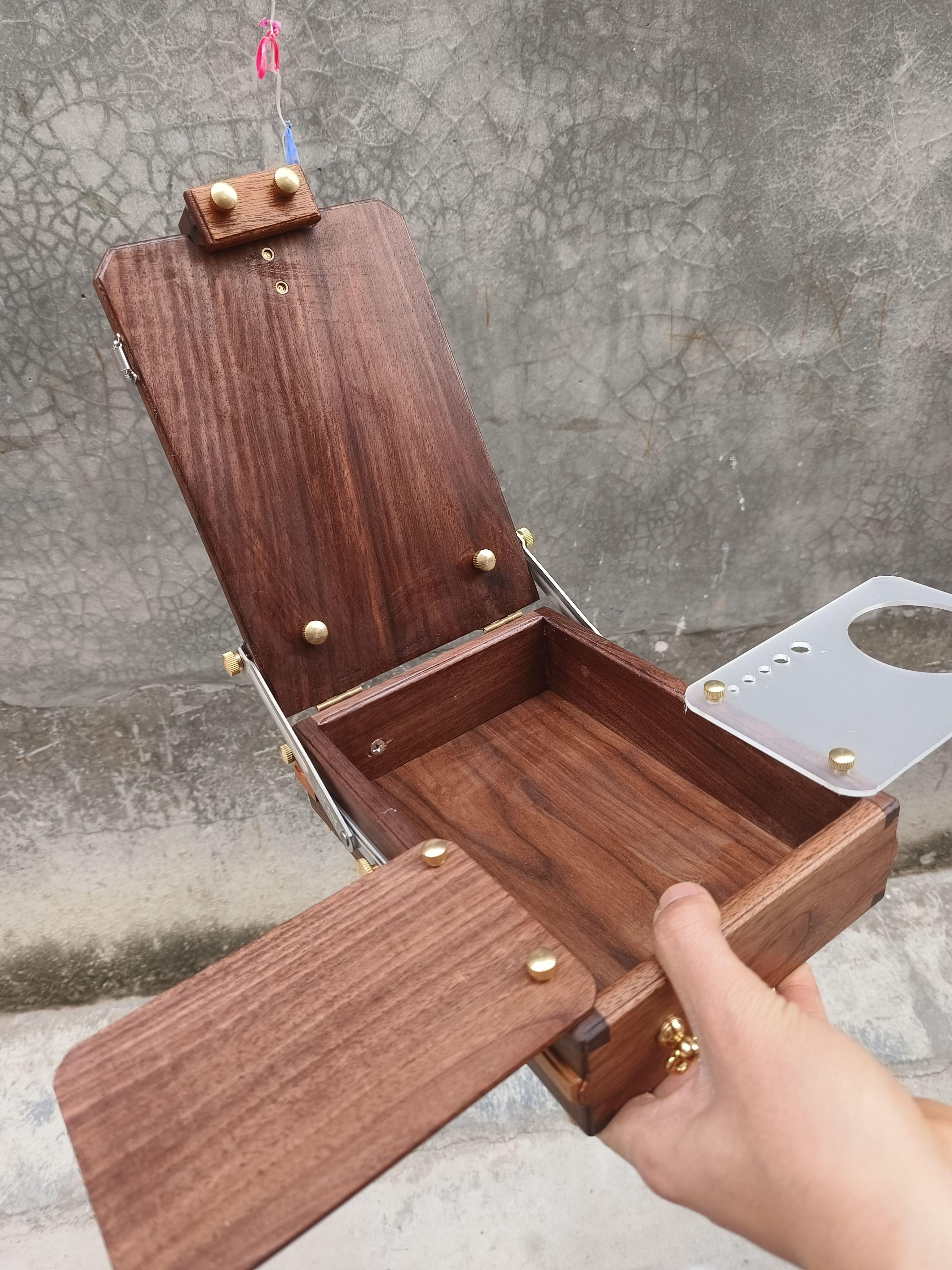 

Wooden Single-layer Square Box Oil Painting Cases Water Color Storage Box Art Outdoor Sketching Painting Creation Palette Tools