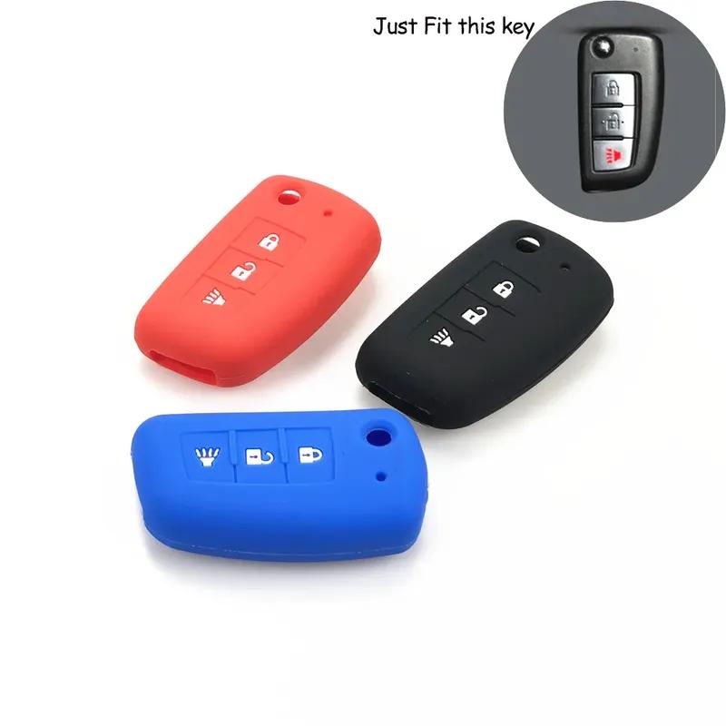 For Nissan Rogue Silicone Remote Flip Key Case Fob Shell Cover Skin Holder 3 Button 2014 2015 2016 2017 2018