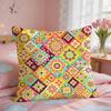 Bohemian Floral Rhombus Mosaic Cushion Cover Short Plush Pillow Case Room Sofa Cushion Covers Home Decor Funda