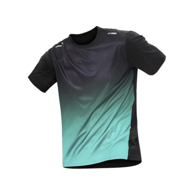 Herren Schnelltrocknendes Eisseiden Sportset: Atmungsaktives, lockeres, kurzärmeliges Lauf-/Fitness-Outfit für den Sommer.