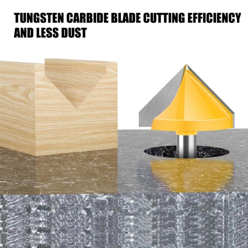 Efficient 8mm Shank V Flute Router Bit Carbide End Mill With 60 To 150 Degree Options for Profession Woodworking Project