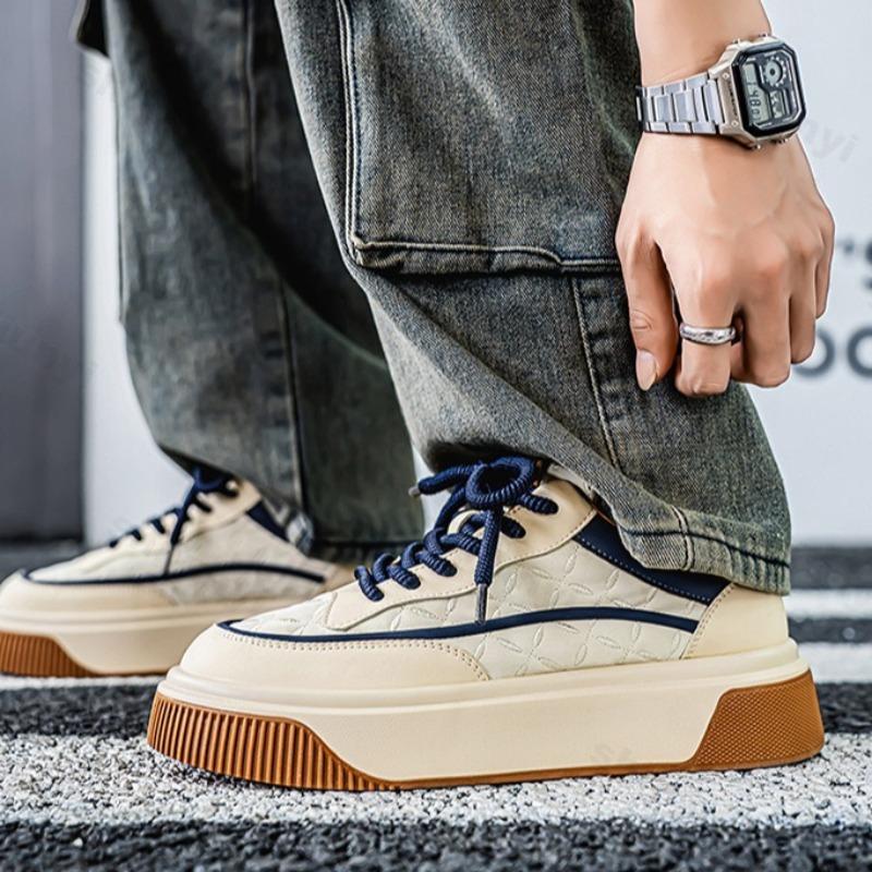 Fashion 2025 Spring New Men's Low Top Fashion Trend Casual Shoes Comfortable Thick Soled Sports Shoes Low Top Non slip Platform sneakers