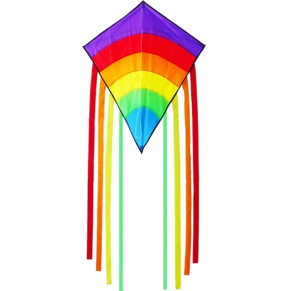 Good Flying Colorful Rainbow Kite Easy To Fly Children's Kite New Beach Diamond Kite  Family Trips