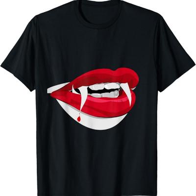 Dracula Halloween lèvres effrayant T-shirt