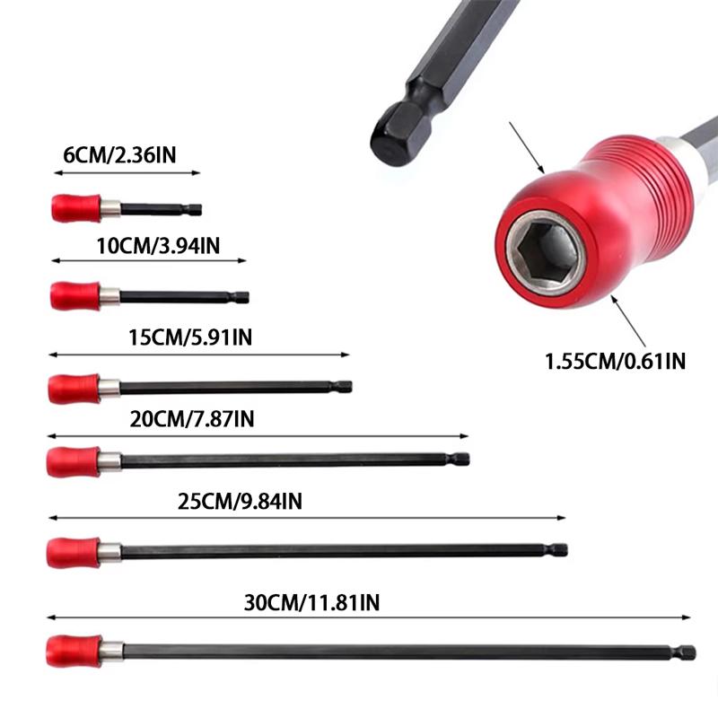 1/4 Inch Hexagonal Handle Screwdriver Extension Rod 300mm Quick Release Self-locking Rod Magnetic Drill Bit Holder Adapter Bar