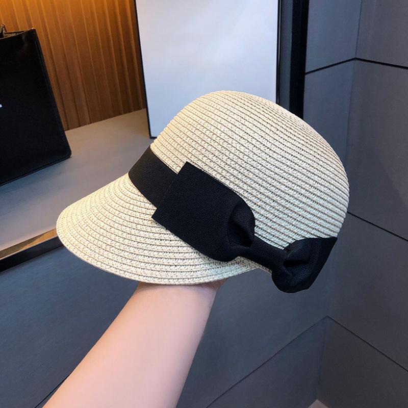 Summer Straw Hats For Women Fashion Bow Breathable Sun Hat Casual Wide Brim Straw Equestrian Caps Travel Beach Cap Chapeau