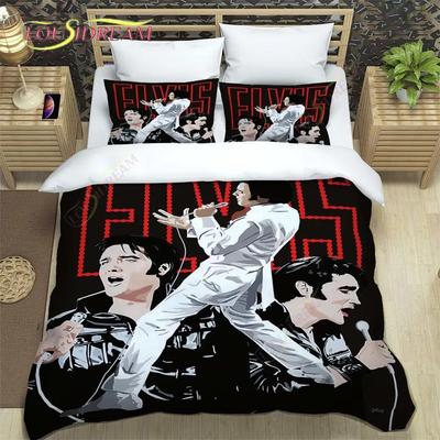 3D Famous Star Elvis Pattern Three Piece Bedding Set Fashion Article Children or Adults for Beds Quilt Covers Pillowcases