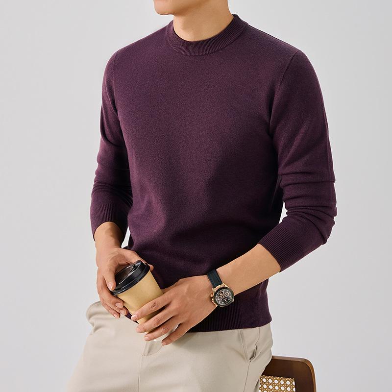 

Men s Solid Color Sweater: Skin-Friendly Knitwear, Long Sleeve Base Layer, Available in 18 Colors. 3XL