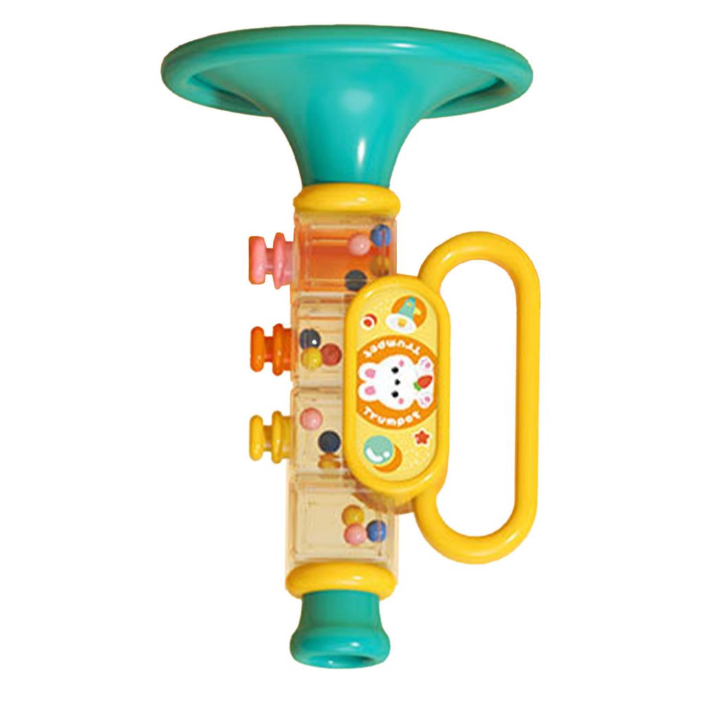 Kinder Trompetenspielzeug Niedliche Cartoon-Figuren Helle Farben Multifunktionales Baby-Trompeten-Musikspielzeug für die Früherziehung Blau