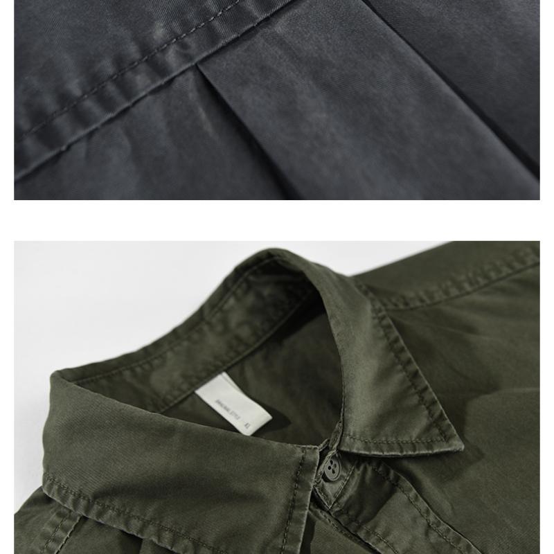 American Cargo Short Sleeve Shirts for Men New Fashion Summer Shirt 100 Cotton Casual Shirt with Double Pockets Youth Loose Top