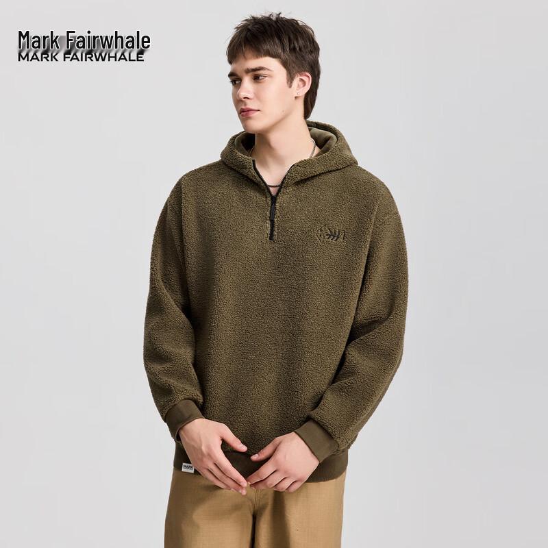 Mark Fairwhale Men's Half-Zip Thickened Fleece Pullover Hoodie