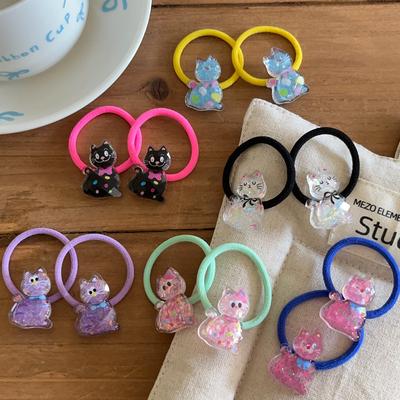 2 ks krásne farebné motýliky s mačacími gumičkami do vlasov pre dievčatá, princeznovské vlasové doplnky, detské gumičky do vlasov, detské pokrývky hlavy