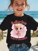 Girls Pure Cotton Tshirt Italianstyle Cappuccino Shortsleeved Top Featuring A Cute and Fun Animal Ballerina Perfect Summer