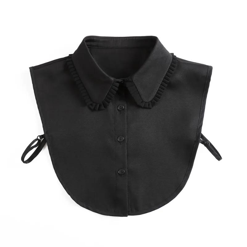White Chiffon Shirt Fake Collar for Women and Mens Lapel Half Shirt Button Down Removable Formal Suits False Collar