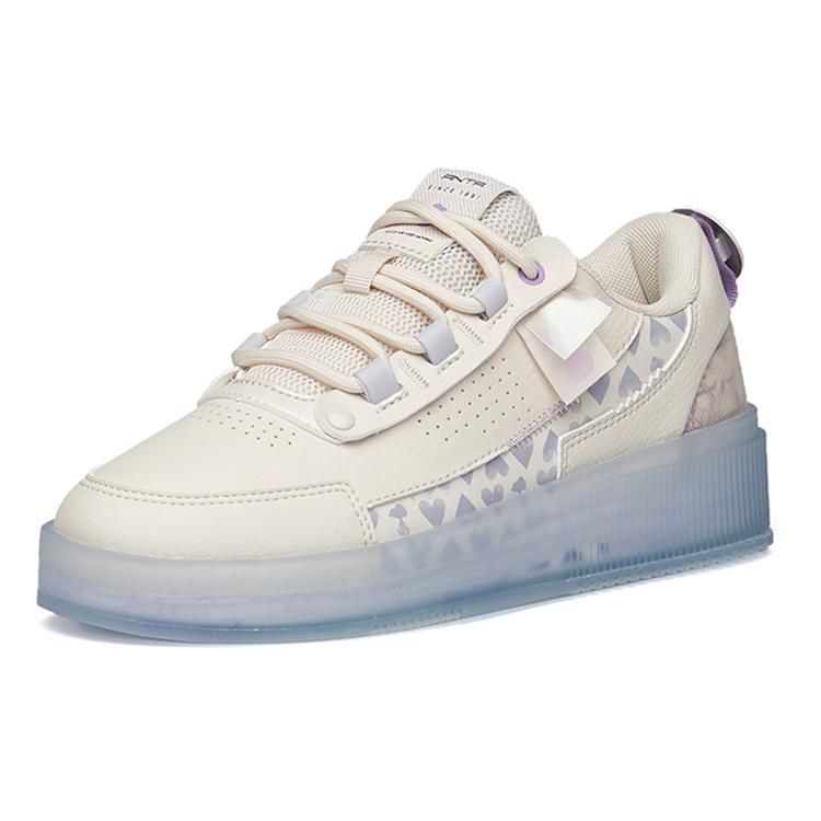New SNOOPY x Anta Slip Resistant Abrasion Resistant Low top Skateboard Shoes Women's Ecru 922148030-2