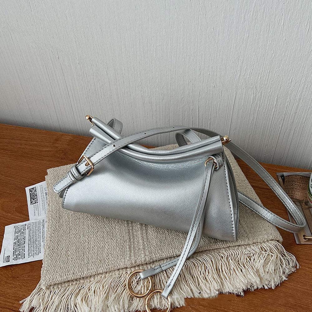 New Solid Color Luxury Women Leather Bag Bright Spring Summer Style High Quality Crossbody Bag Classic Design Underarm Bag