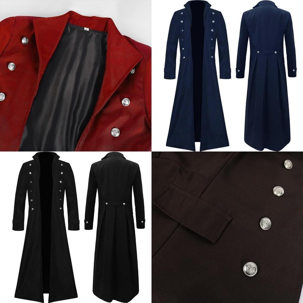 Men's Steampunk Retro Jacket Gothic Victorian Frog Coat Halloween Costume Manyi Fashion