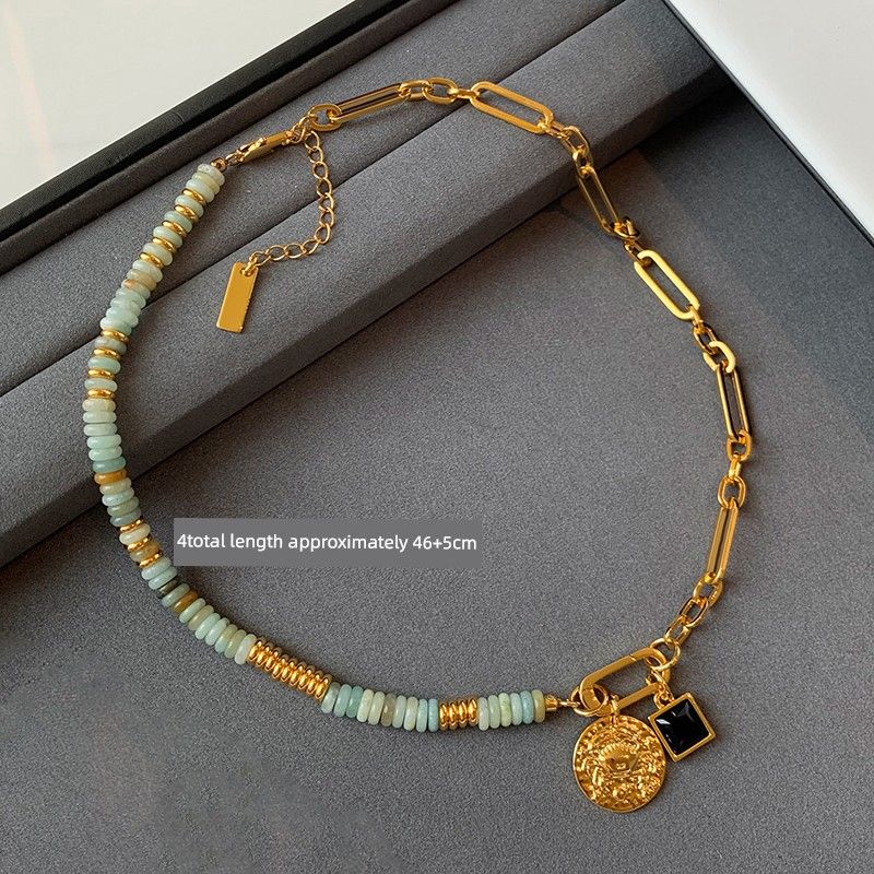 Niche Style Constellation Glaze Female Clavicle Chain Natural Stone Cancer/Strip