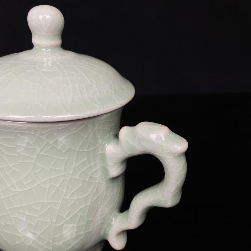 YUZUN Sky Blue Ru Kiln Dragon Head Conference Tea Cup