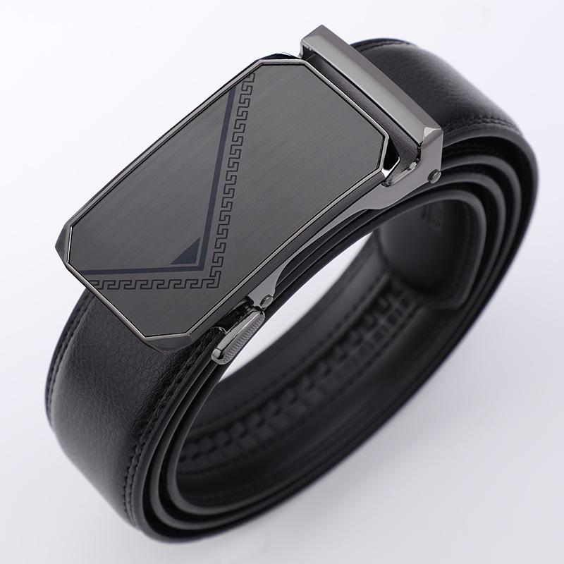 

Men s New Belt Belt Automatic Buckle Leather Belt Business Casual Young and Middle-aged Belt Men s Trendy Belt 130cm