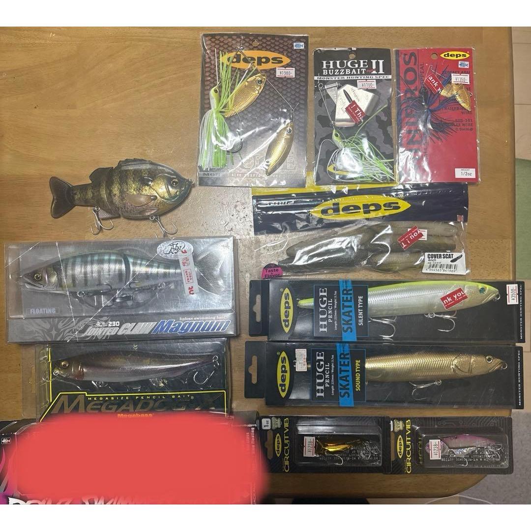 Used bass fishing lure set