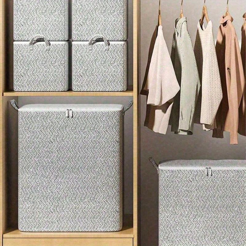 Large Foldable Clothes Storage Bag, Extra-Large Fabric Extra-Large Ace-Saving Organizer for Quilts, Clothing, Toys - Ideal for Bedroom, Home