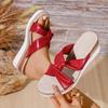 Fashion Summer Women Slippers Open Toe Casual Wedge Sandals Platform Slippers 2025 New Fashion Work Shoes Large Size Flat Slides Women