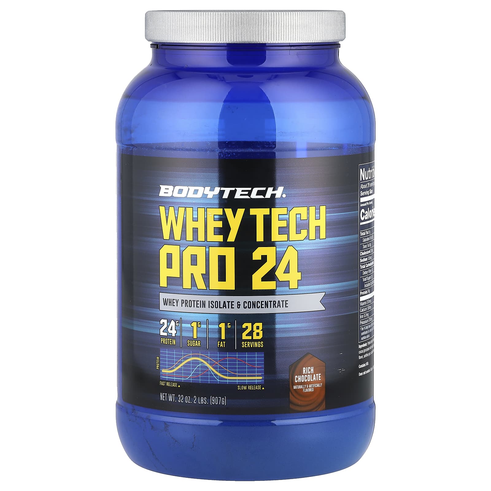 

BodyTech, Whey Tech Pro 24, Rich Chocolate, 2 lbs (907 g)