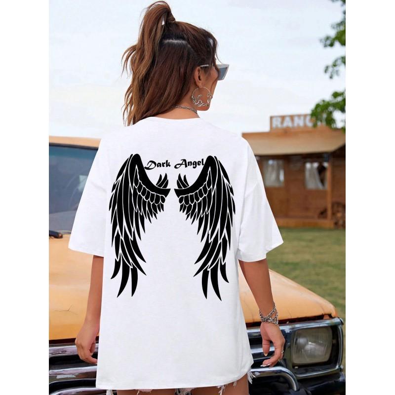 Unisex Loose Fit Cotton Graphic Tee Streetwear Gothic Anime Print Short Sleeve T-Shirt Teens